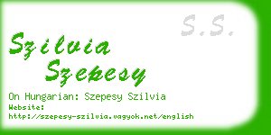 szilvia szepesy business card